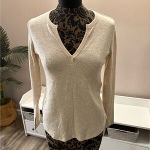 Socialite Cream V-Neck Women's Sweater soft and cozy